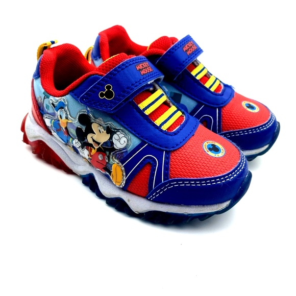 Disney Mickey Mouse Boys Shoes Light Up Sneakers Children Kids Footwear - Picture 6 of 8